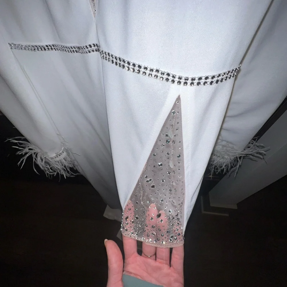 NWT White Crystal Formal Gown - Picture 10 of 13